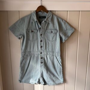 Women’s Lioness/Revolve Light Blue Denim Romper, Size XXL